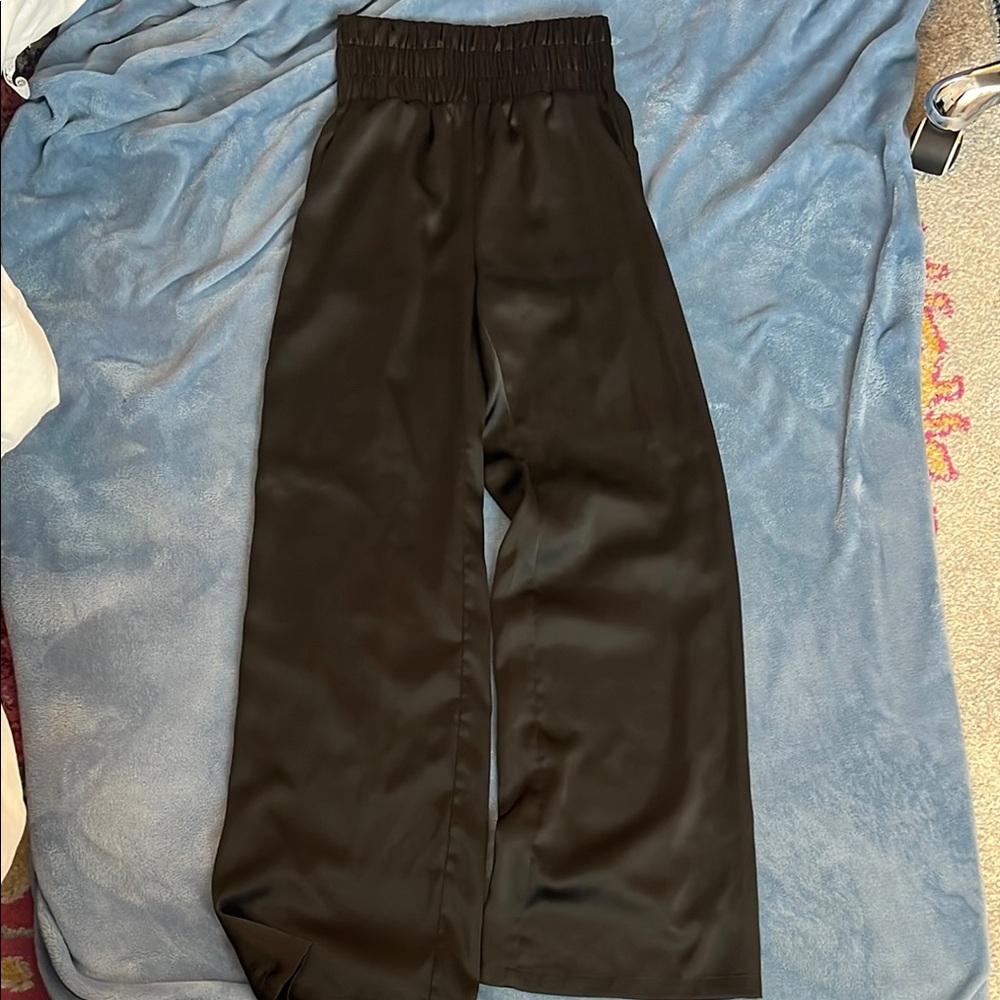 Sincerely Jules Black Satin Pantsuit